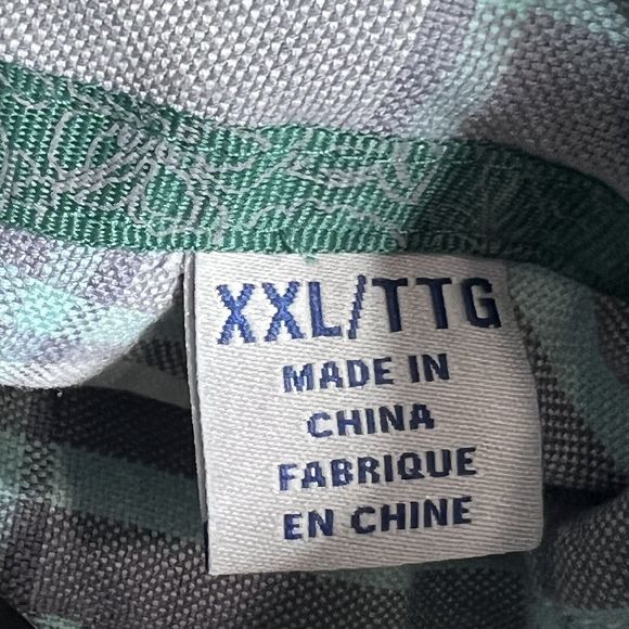 Tommy Bahama Zamora Plaid Silk Shirt Men XXL Gray Green Short Sleeve - Picture 11 of 13